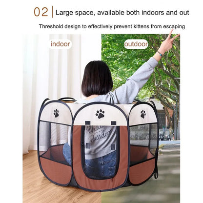 Portable Foldable Cat Tent Cat House Portable Folding Outdoor Travel Pet Tent Cat/Dog Cage Easy Operation Large Cat/Dog Fences