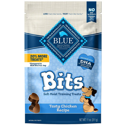 BLUE Bits Training Treats Chicken Flavor Soft Treats for Dogs, Whole Grain, 11 Oz. Bag