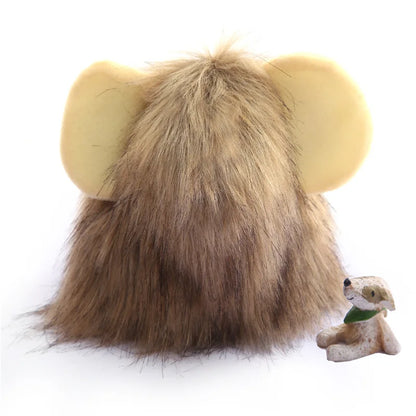 Cat Lion Wig Funny Costume Puppy Halloween Cosplay Dress up Clothes Cute Pet Hat for Small Dog Kitten Party Accessories