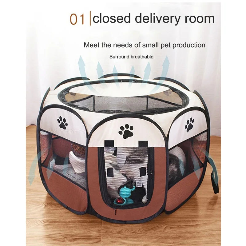 Portable Foldable Cat Tent Cat House Portable Folding Outdoor Travel Pet Tent Cat/Dog Cage Easy Operation Large Cat/Dog Fences