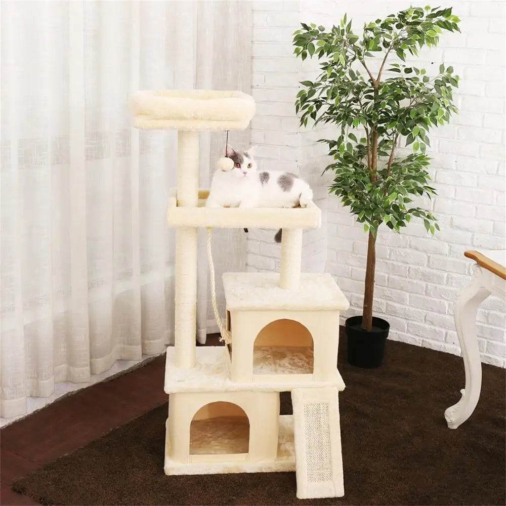 Pet Cat Tree House 7 Kinds House with Hanging Ball Cat Condo Climbing Frame Furniture Scratchers Post for Kitten Cat Playing Toy